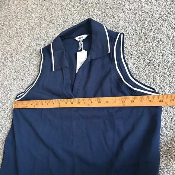 Spanx Women Sz XL Navy Sleeveless AirEssentials Pique Polo Tank Dress Abraham's - Picture 9 of 11